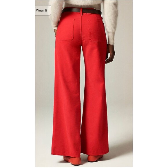 J.CREW Camp-pocket Wide-leg Pant Size 32 Red NEW America USA Preppy Casual CI936 - Picture 15 of 15